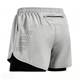 Men's Double Layer Shorts Summer Quick-drying Shorts Casual Fashion Male Clothing Beach Bottoms 2 in 1 Black Gyms Short Pant Men