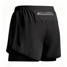 Men's Double Layer Shorts Summer Quick-drying Shorts Casual Fashion Male Clothing Beach Bottoms 2 in 1 Black Gyms Short Pant Men