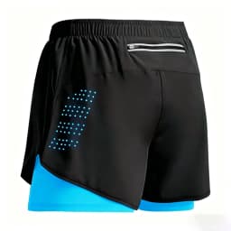 Men's Double Layer Shorts Summer Quick-drying Shorts Casual Fashion Male Clothing Beach Bottoms 2 in 1 Black Gyms Short Pant Men