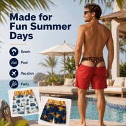 Funny 3D Hairy Butt Print Men’s Beach Shorts Elastic Drawstring Novelty Swim Trunks Quick Dry Pool Party Vacation XXS-6XL