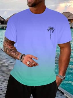 Summer Casual Everyday Men's Short Sleeve Top Hawaiian Men's Fashion T-shirt Outdoor Beach Men's Crew Neck T-shirt 3D Print