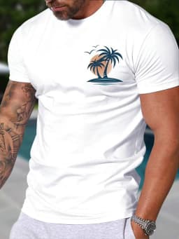 Summer Casual Everyday Men's Short Sleeve Top Hawaiian Men's Fashion T-shirt Outdoor Beach Men's Crew Neck T-shirt 3D Print