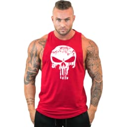 New Hot Sale Mens Skull Printed Tank Top Breathable Cool Vest Running Shirt Cotton Tees Bodybuilding Singlet Fitness Sleeveless