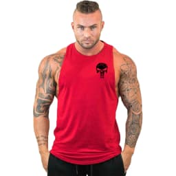 New Hot Sale Mens Skull Printed Tank Top Breathable Cool Vest Running Shirt Cotton Tees Bodybuilding Singlet Fitness Sleeveless