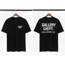 Men's GALLERY DEPT T-shirt with black and yellow print, California Hollywood streetwear T-shirt summer casual short sleeved top