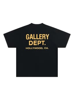 Men's GALLERY DEPT T-shirt with black and yellow print, California Hollywood streetwear T-shirt summer casual short sleeved top