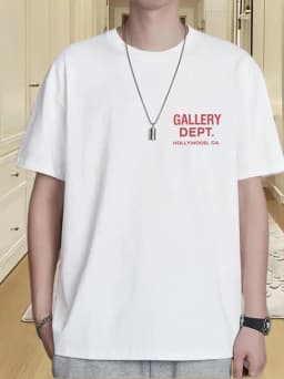 Men's GALLERY DEPT T-shirt with black and yellow print, California Hollywood streetwear T-shirt summer casual short sleeved top