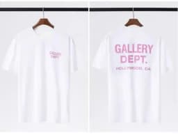 Men's GALLERY DEPT T-shirt with black and yellow print, California Hollywood streetwear T-shirt summer casual short sleeved top