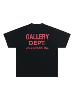 Men's GALLERY DEPT T-shirt with black and yellow print, California Hollywood streetwear T-shirt summer casual short sleeved top