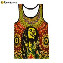 2023 New Fashion Bob Marley Tank Tops 3D Printed Graphic Polyester Sleeveless Shirts Men Hip Hop Harajuku Streetwear T-shirt