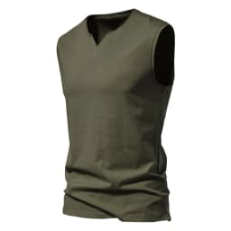 Summer Mens V-neck Tank Tops Athletic Jogging Gym TShirts Loose Vest Cotton Sleeveless T-Shirt Lightweight Basic Sport Tops