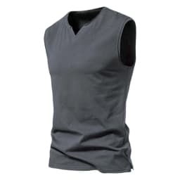 Summer Mens V-neck Tank Tops Athletic Jogging Gym TShirts Loose Vest Cotton Sleeveless T-Shirt Lightweight Basic Sport Tops