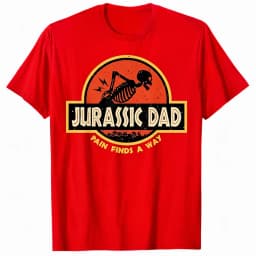 Jurassic Dad Pain Finds A Way Funny Sarcastic Skeleton T-Shirt Prehistoric Dad Joke T-shirt Men's Clothing Summer T Shirt Y2k