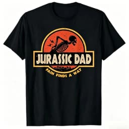Jurassic Dad Pain Finds A Way Funny Sarcastic Skeleton T-Shirt Prehistoric Dad Joke T-shirt Men's Clothing Summer T Shirt Y2k