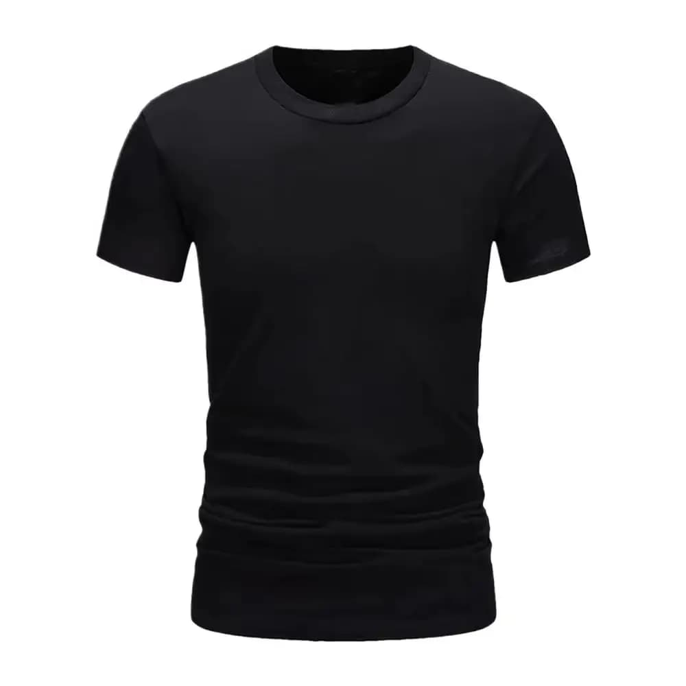 2026 Summer Men's T-shirt Fashion Slim Black Short Sleeved Comfortable Casual Round Neck T-shirts Top Men's Clothing