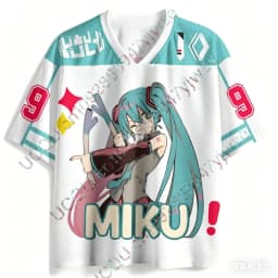 2026 Hatsune Miku Cartoon Girl Graphic Jersey Short Sleeved Fan Gift Tee Cosplay Clothing Summer Men'S And Women'S T-Shirt