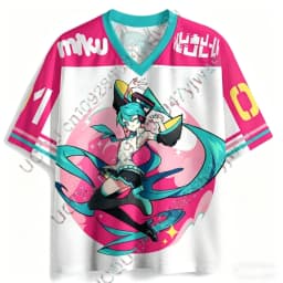2026 Hatsune Miku Cartoon Girl Graphic Jersey Short Sleeved Fan Gift Tee Cosplay Clothing Summer Men'S And Women'S T-Shirt