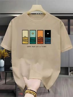 2026 Summer Men's Comfortable Casual Loose Logo Pattern Printed Sports Round Neck Short Sleeve Summer Fashion T-shirt