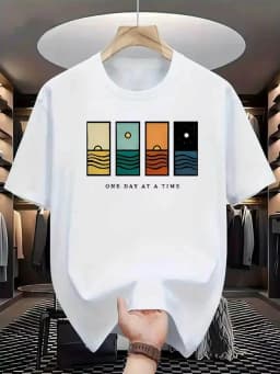 2026 Summer Men's Comfortable Casual Loose Logo Pattern Printed Sports Round Neck Short Sleeve Summer Fashion T-shirt