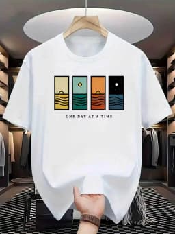 2026 Summer Men's Comfortable Casual Loose Logo Pattern Printed Sports Round Neck Short Sleeve Summer Fashion T-shirt