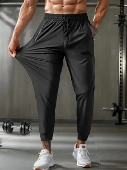 Pants Thin Quick-Dry Flat Men's Summer Nylon Ice Silk Long Feet Stretch Breathable Large Size Casual Baggy Clothes Large Size