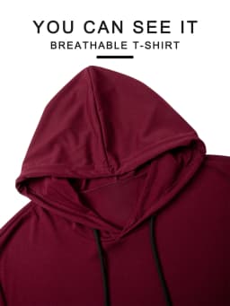 Men Short Sleeve Hooded T-Shirt Breathable Quick Dry Anti-Pilling Drawstring Hood Casual Slim Fit Streetwear Sports Pullover
