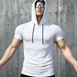 Men Short Sleeve Hooded T-Shirt Breathable Quick Dry Anti-Pilling Drawstring Hood Casual Slim Fit Streetwear Sports Pullover