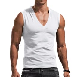 Men's vest V-neck vest solid color casual breathable slim sleeveless T-shirt men's wholesale