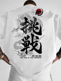 100% Cotton Men's T-shirt Street Style Short-sleeved Top with Dragon Pattern Print Suitable Summer Daily Commuting Casual Wear
