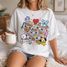 2026 New BT21 Jimin Arirang Unisex T-shirt Men Women Summer 100 Cotton Shirt Fashion High Quality Short Sleeved Top Streetwearv