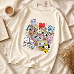 2026 New BT21 Jimin Arirang Unisex T-shirt Men Women Summer 100 Cotton Shirt Fashion High Quality Short Sleeved Top Streetwearv