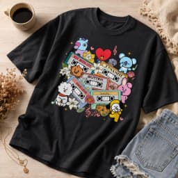 2026 New BT21 Jimin Arirang Unisex T-shirt Men Women Summer 100 Cotton Shirt Fashion High Quality Short Sleeved Top Streetwearv