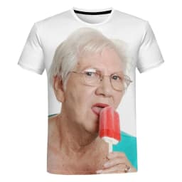 2025 Hot Sales New Creative Funny 3d Printing Cute T-shirt Grandma Funny Ice Lolly Casual Shirt Loose Oversize Top