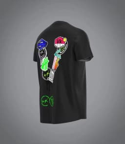 Sticker Design High Street Graffiti Splicing Style Trendy Brand T-Shirt Cotton Graphic Tee Men Women Summer Streetwear