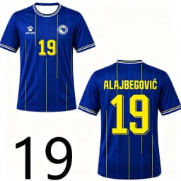 2026 Summer Men's Breathable Soccer Jersey Blue Bosnia Herzegovina Style Fashion Sports T-Shirt Matching Fans Athletic Wear