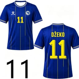2026 Summer Men's Breathable Soccer Jersey Blue Bosnia Herzegovina Style Fashion Sports T-Shirt Matching Fans Athletic Wear