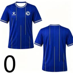 2026 Summer Men's Breathable Soccer Jersey Blue Bosnia Herzegovina Style Fashion Sports T-Shirt Matching Fans Athletic Wear