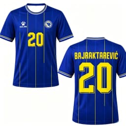 2026 Summer Men's Breathable Soccer Jersey Blue Bosnia Herzegovina Style Fashion Sports T-Shirt Matching Fans Athletic Wear