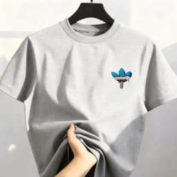 Best-selling Korean Street Pure Cotton Cartoon Printed Round Co Mfortable and Loose Men's and Women's T-shirts Tops