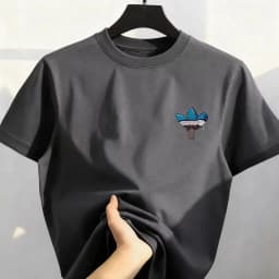 Best-selling Korean Street Pure Cotton Cartoon Printed Round Co Mfortable and Loose Men's and Women's T-shirts Tops