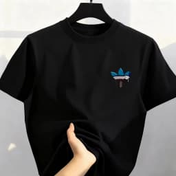 Best-selling Korean Street Pure Cotton Cartoon Printed Round Co Mfortable and Loose Men's and Women's T-shirts Tops