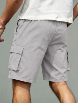 2026 Men's loose  straight-leg pants, casual multi-pocket work shorts, high-end men's shorts, drawstring daily work shorts