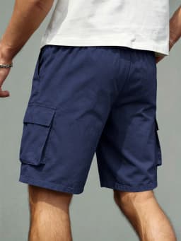 2026 Men's loose  straight-leg pants, casual multi-pocket work shorts, high-end men's shorts, drawstring daily work shorts