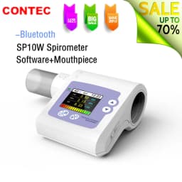 CONTEC Digital Spirometer Bluetooth SP10W Lung Breathing Diagnostic Spirometry Volumetric with Mouthpiece & Software