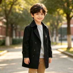 Trench Coat for Teen Girls,Autumn Long Sleeve Jacket,Kids Casual Fashion England Style Windbreaker,Double Breasted Kids Coat