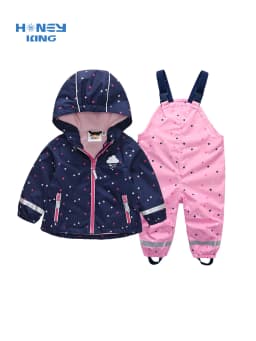 HONEYKING Baby Raincoat Suit Children's Clothing Set Waterproof Overalls Girls Jumpsuit Jacket And Pants Combo for Kids