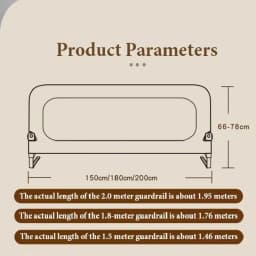 IMBABY 80CM Bed Guardrail Adjustable Baby Safety Bed Barrier One Click Folding Bed Rail Guard for Kids Baby Sleeping Safety