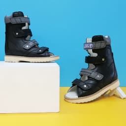 Toddler Boys Sandals Orthopedic Shoes For Children Casual High Top Baby Leather Clubfoot Medical Orthotics Footwear Size22-37