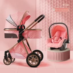 2025 New baby stroller High landscape 3 in 1 baby carriage Luxury Pushchair Baby Cradel Infant Carrier kinderwagen car 2in1