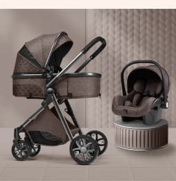 2025 New baby stroller High landscape 3 in 1 baby carriage Luxury Pushchair Baby Cradel Infant Carrier kinderwagen car 2in1